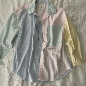 Abercrombie and fitch oversize pastel button down